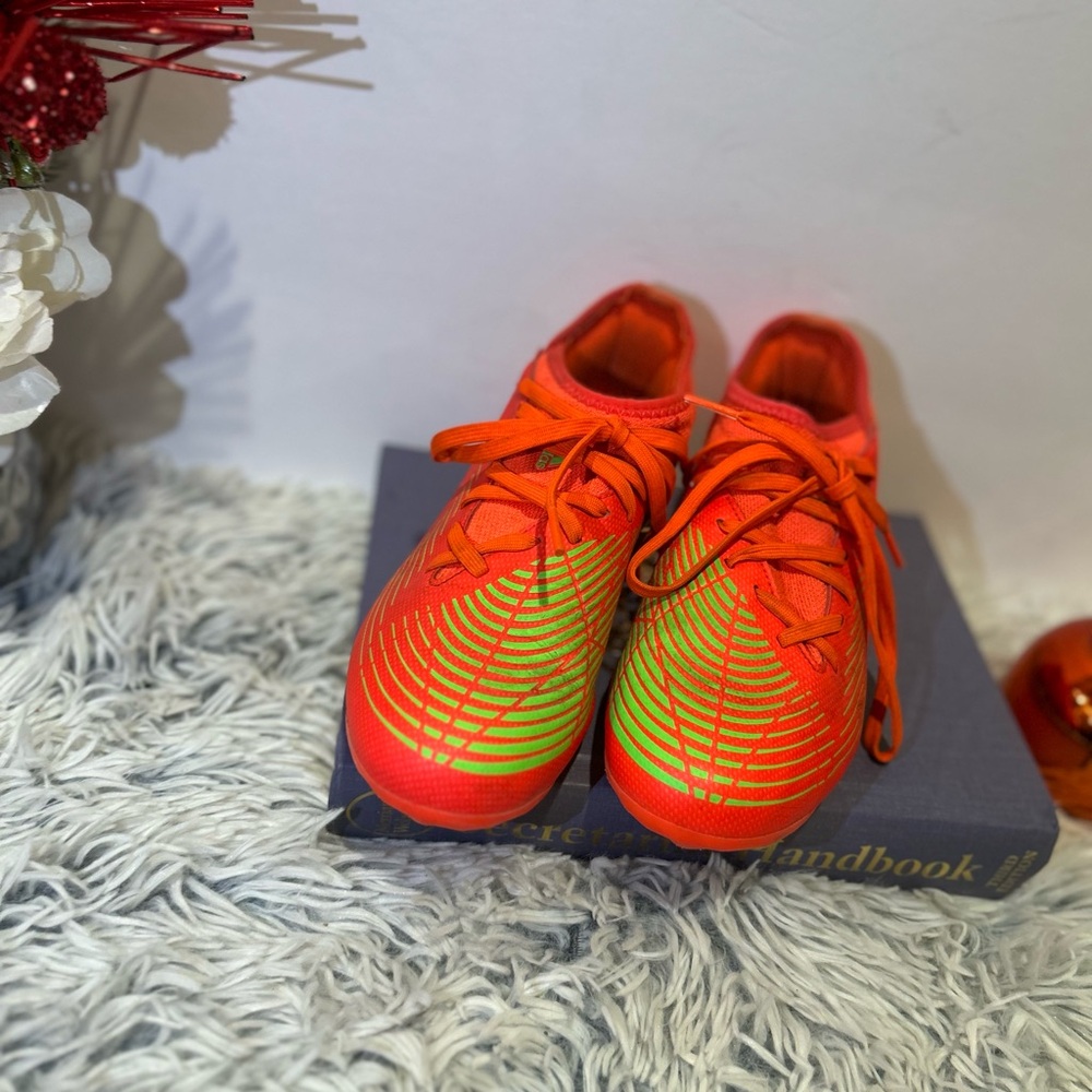 Adidas Predator Vibrant Orange and Green Kids' Athletic Shoes